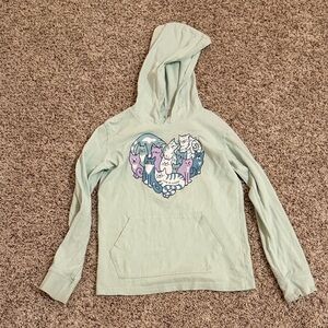 Life Is Good Mint Hoodie with Cat Pattern